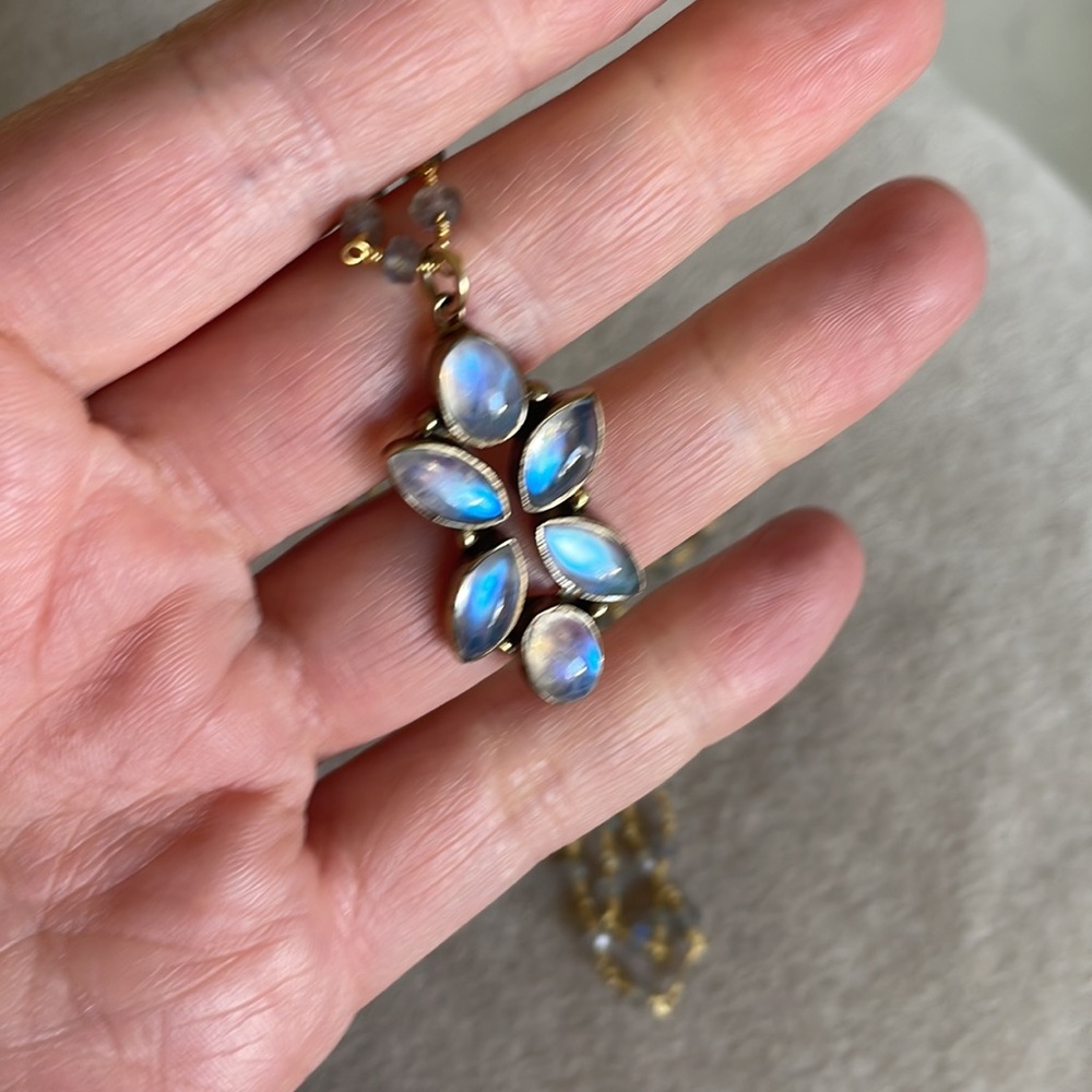 Blue Moonstone pendant necklace